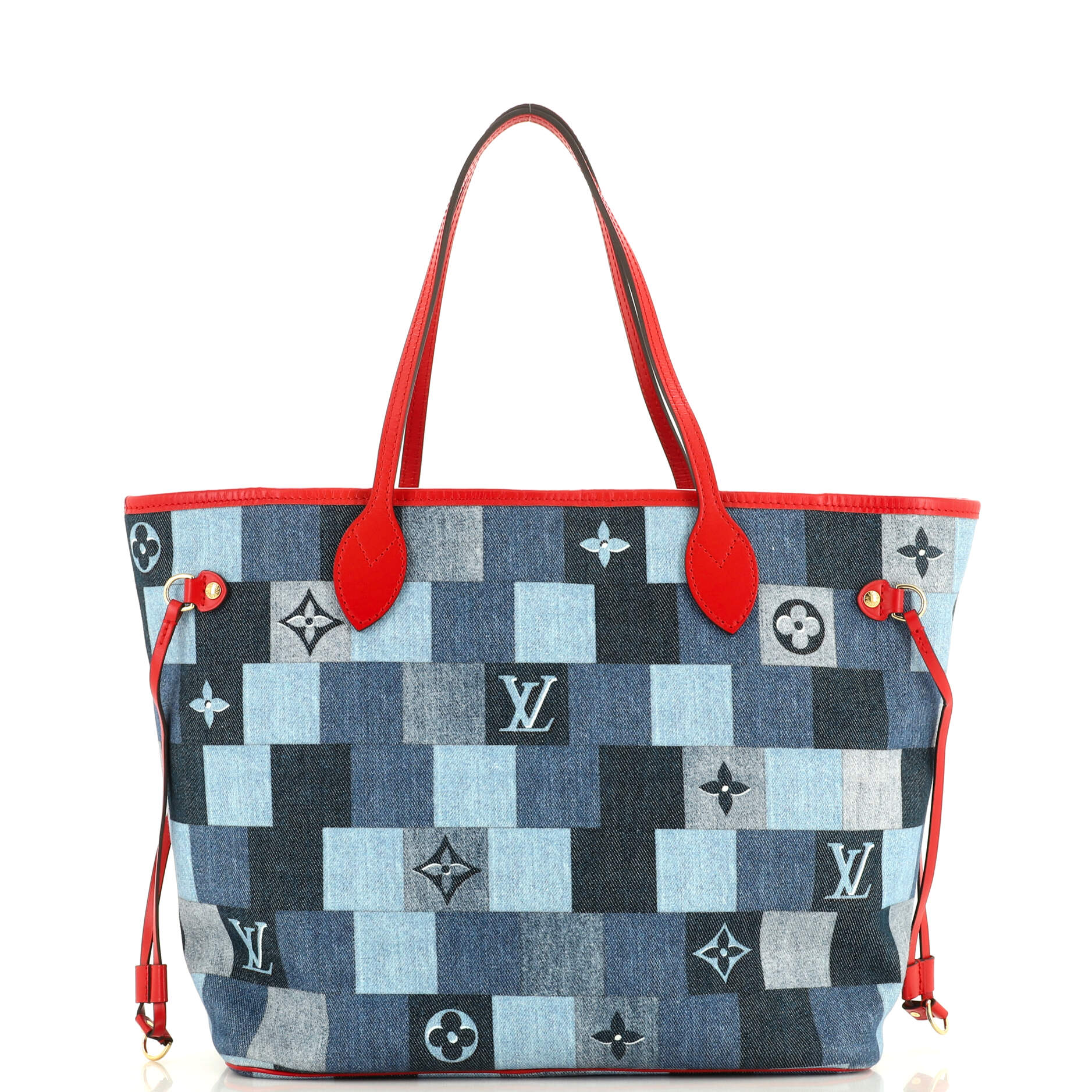 Louis Vuitton Neverfull Tote Damier and Monogram Patchwork Denim MM