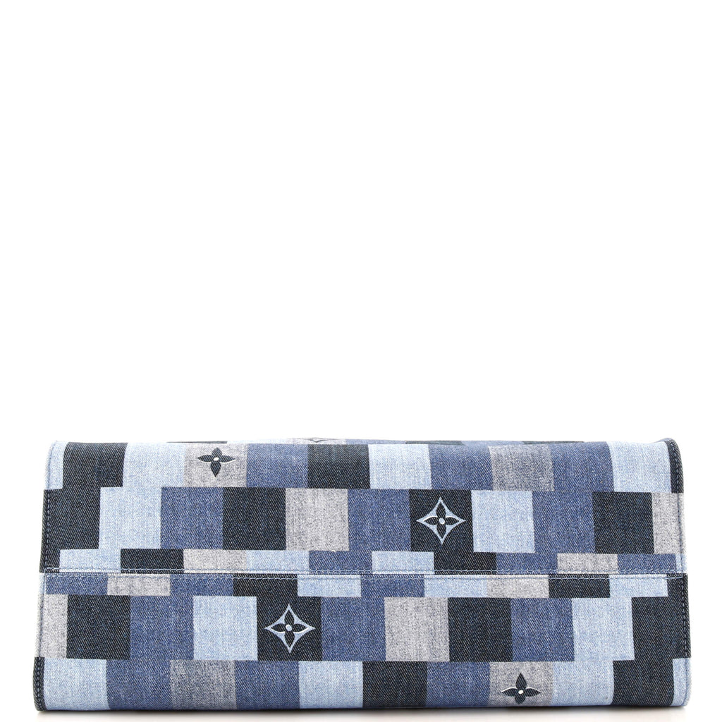 Louis Vuitton OnTheGo Tote Damier and Monogram Patchwork Denim GM