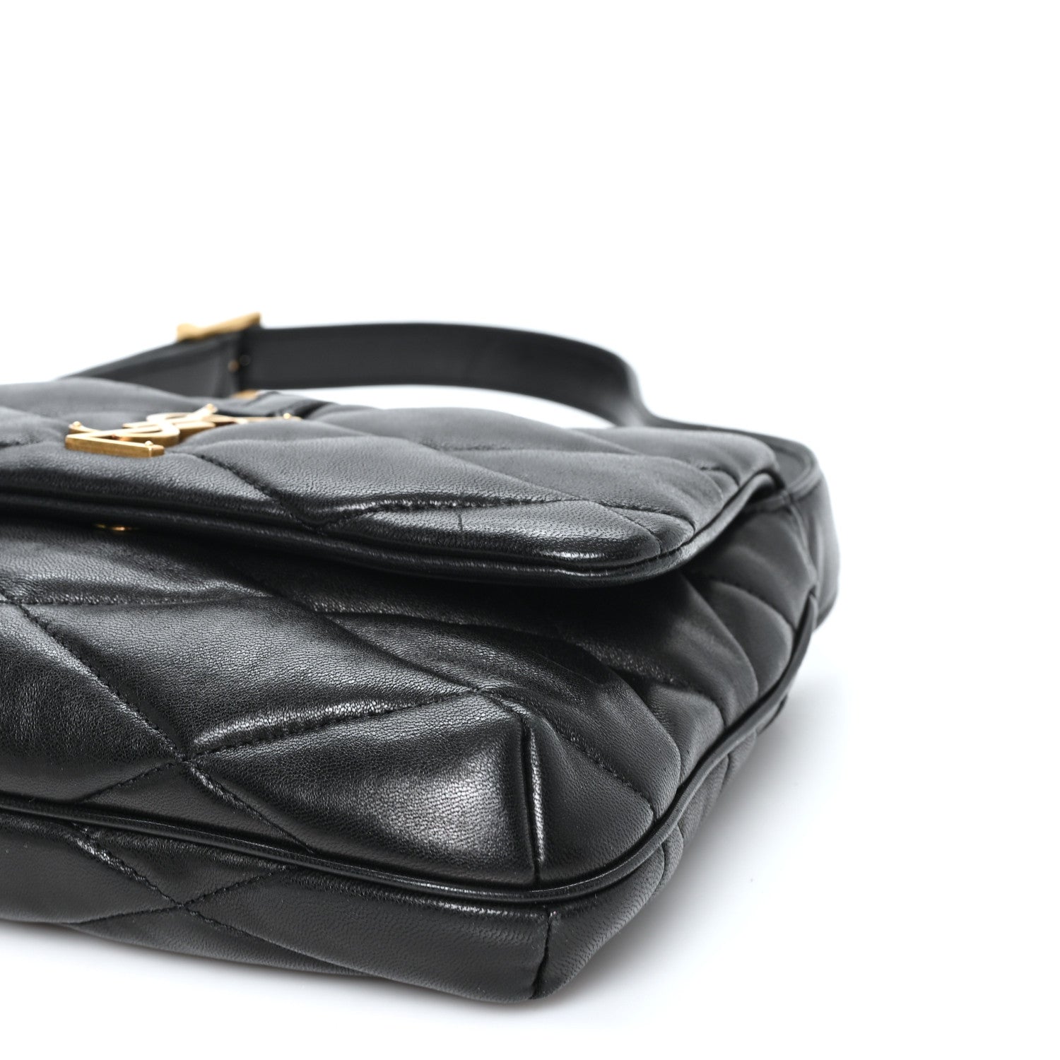 Lambskin Quilted Le 57 Diamond Shoulder Bag Black