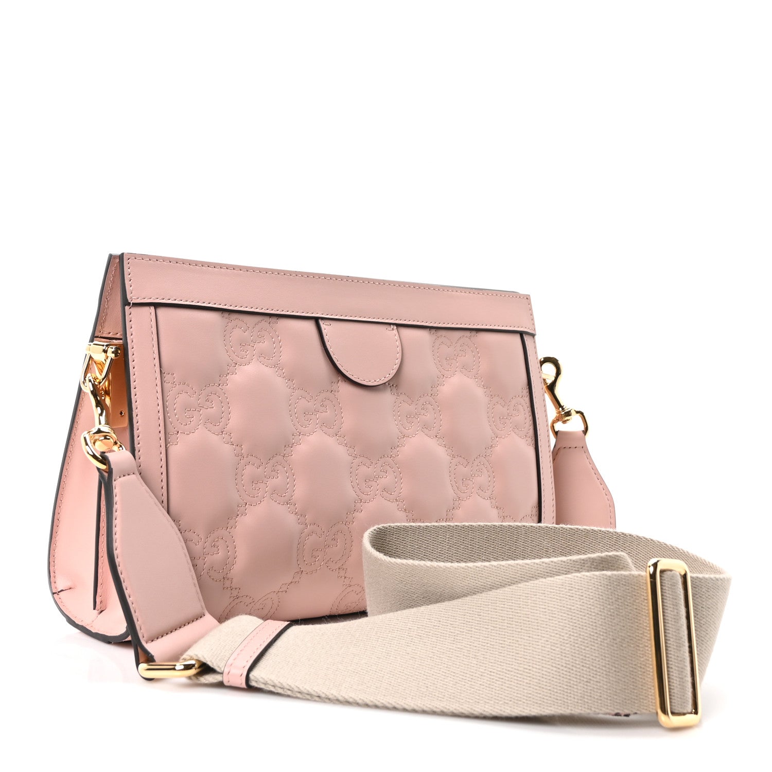 Calfskin GG Matelasse Small Slim Chain Shoulder Bag Perfect Pink Natural
