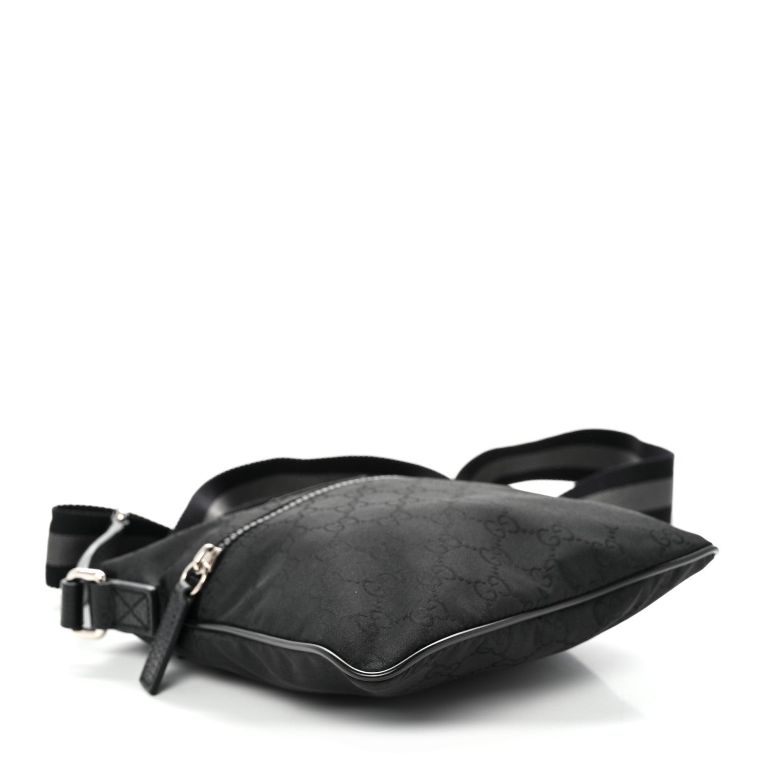 Nylon Monogram Mini Flat Messenger Bag Black