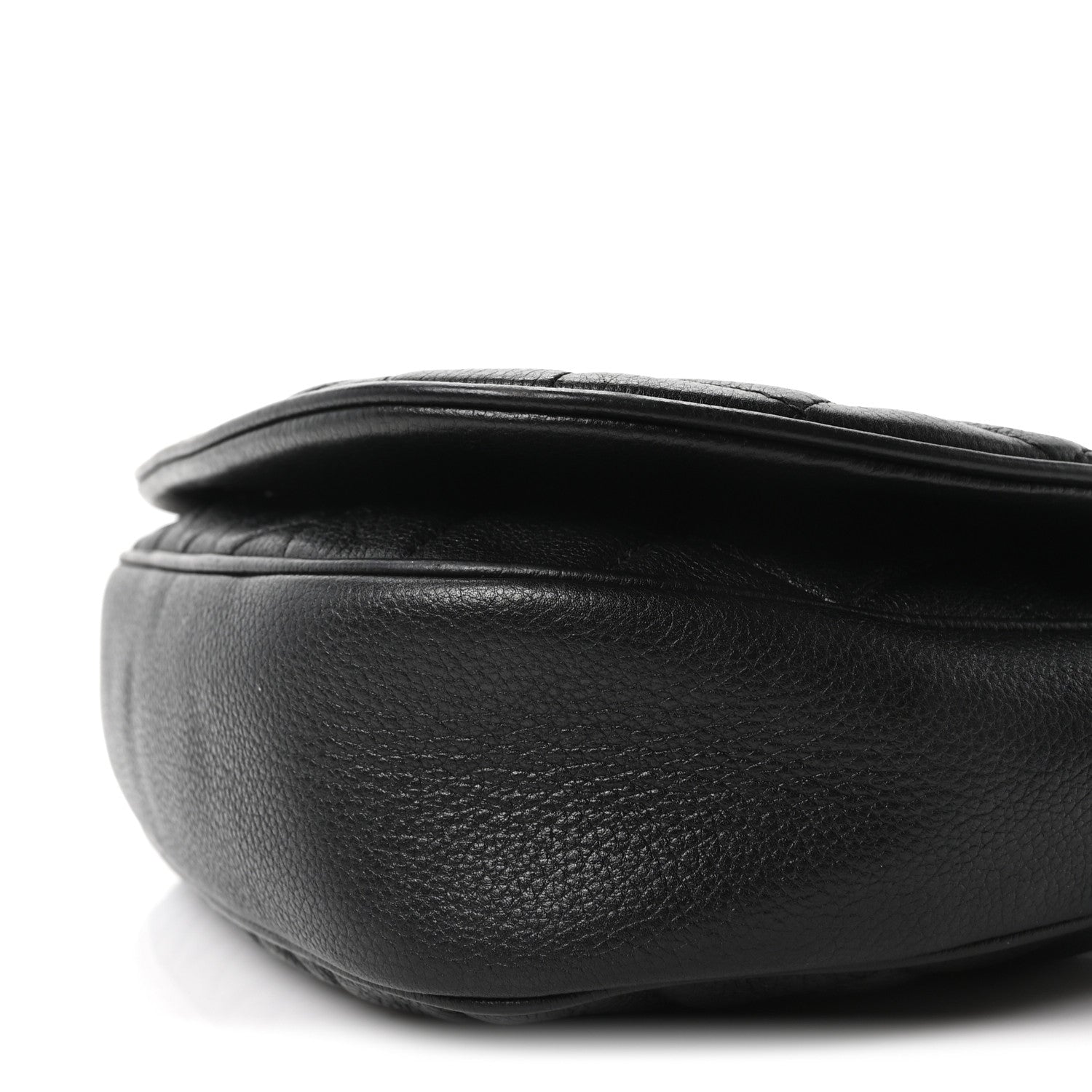 Calfskin Quilted Casual Pocket Messenger Flap Black