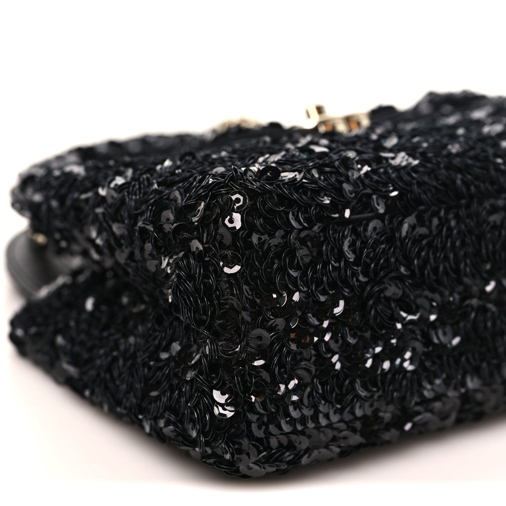 Sequin Nano Kelly Shopper Black