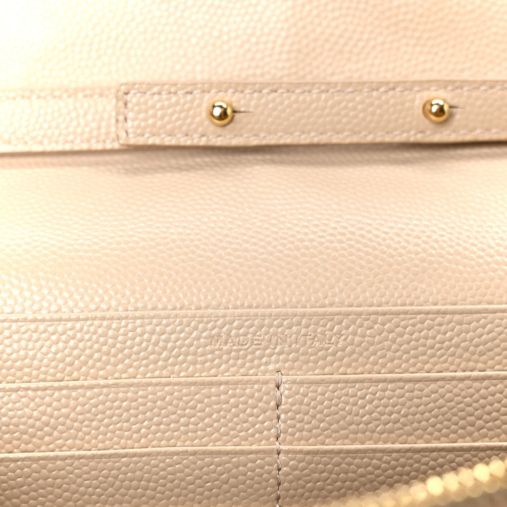 Grain De Poudre Matelasse Chevron Monogram Chain Wallet Dark Beige