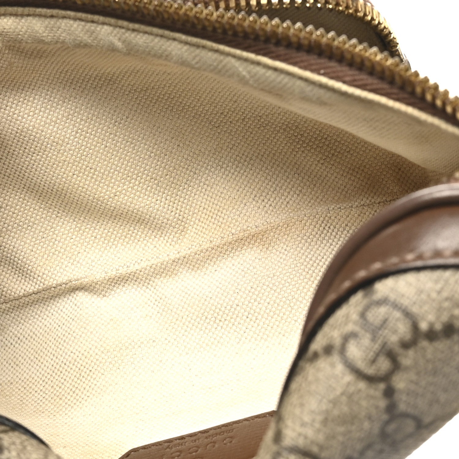 GG Supreme Monogram Textured Calfskin Retro Interlocking G Belt Bag Beige Ebony Brown Sugar