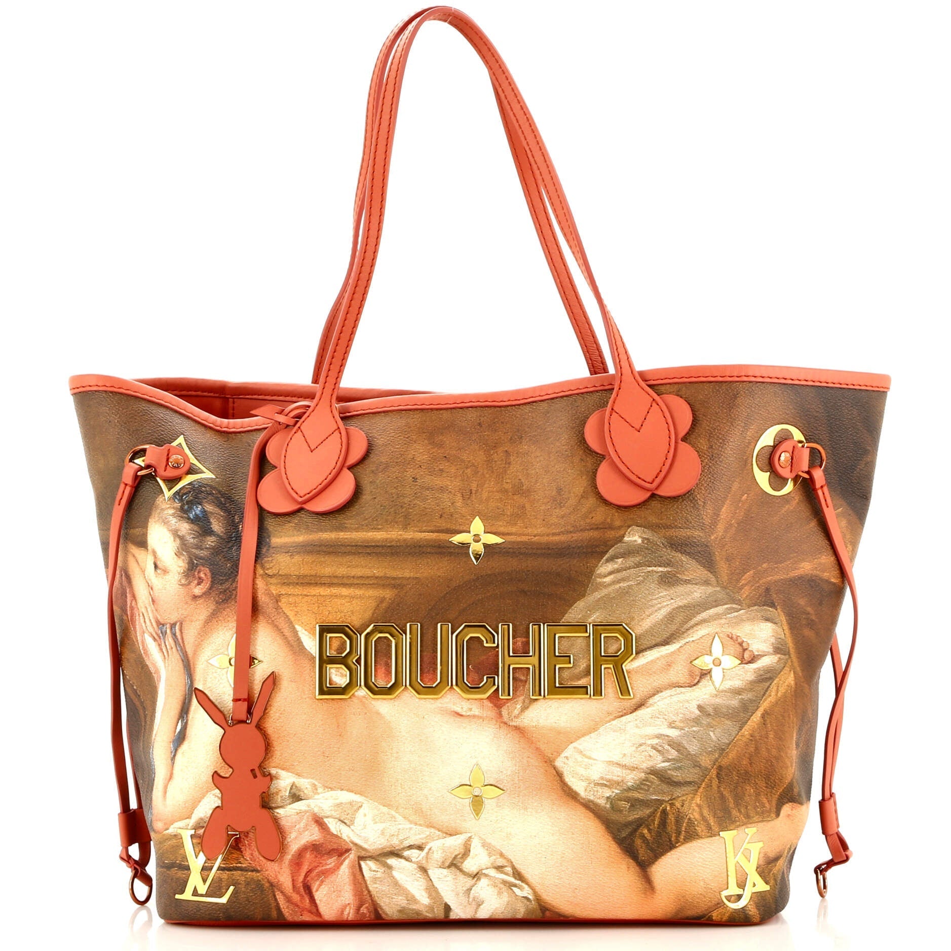 Louis Vuitton Neverfull NM Tote Limited Edition Jeff Koons Boucher Print Canvas MM