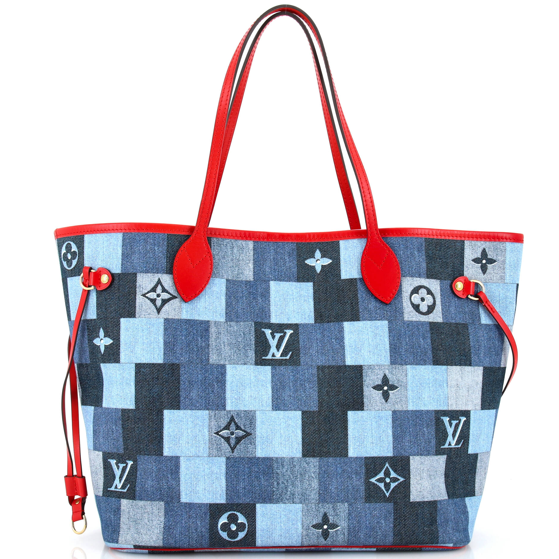 Louis Vuitton Neverfull Tote Damier and Monogram Patchwork Denim MM
