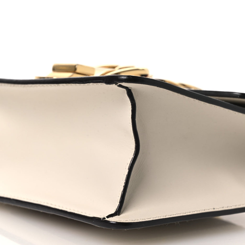 Calfskin Mini Sylvie Chain Shoulder Bag White