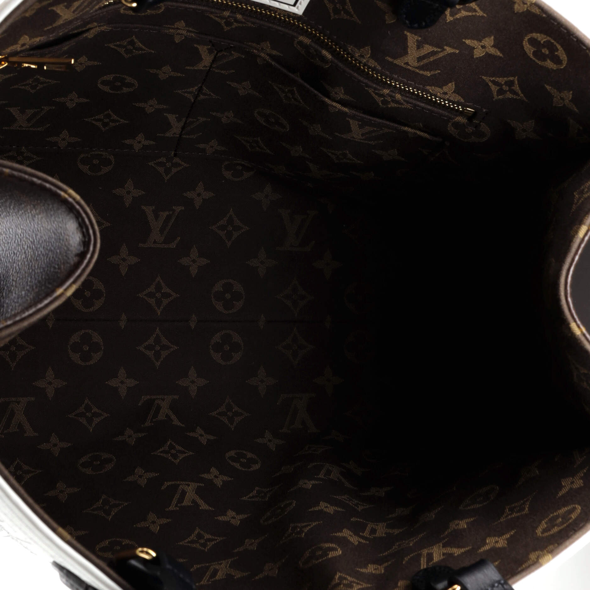 Louis Vuitton OnTheGo Tote Limited Edition Fornasetti Architettura Print Leather and Monogram Canvas MM