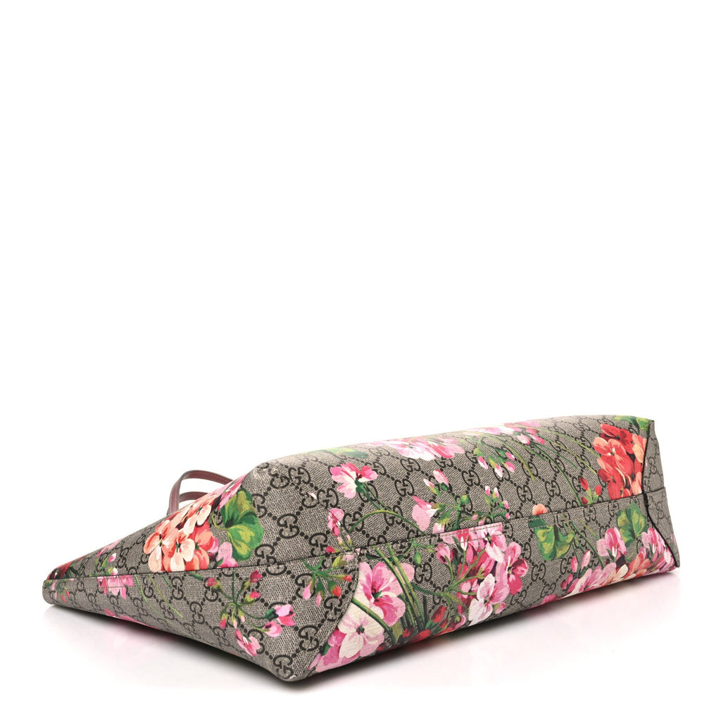 GG Supreme Monogram Blooms Large Reversible Tote Beige Multicolor Dry Rose