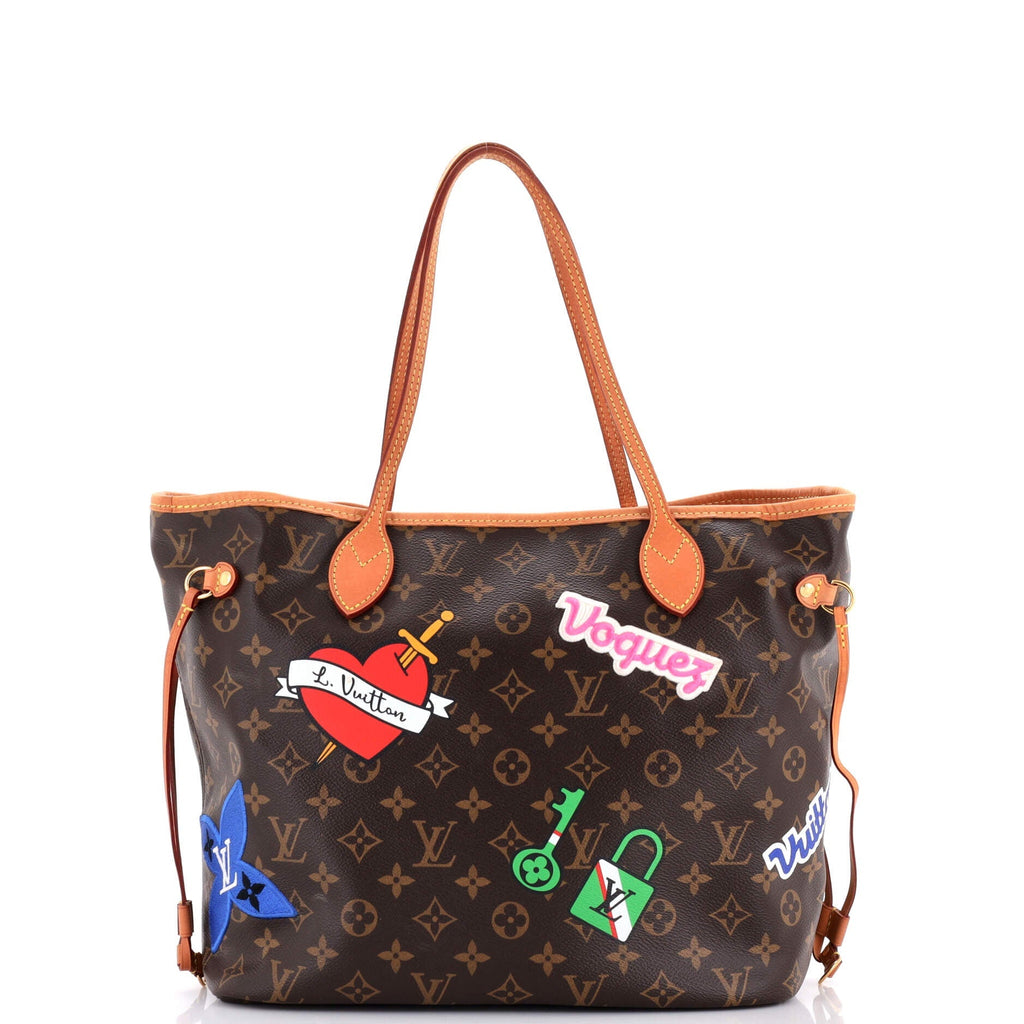 Louis Vuitton Neverfull NM Tote Limited Edition Patches Monogram Canvas MM