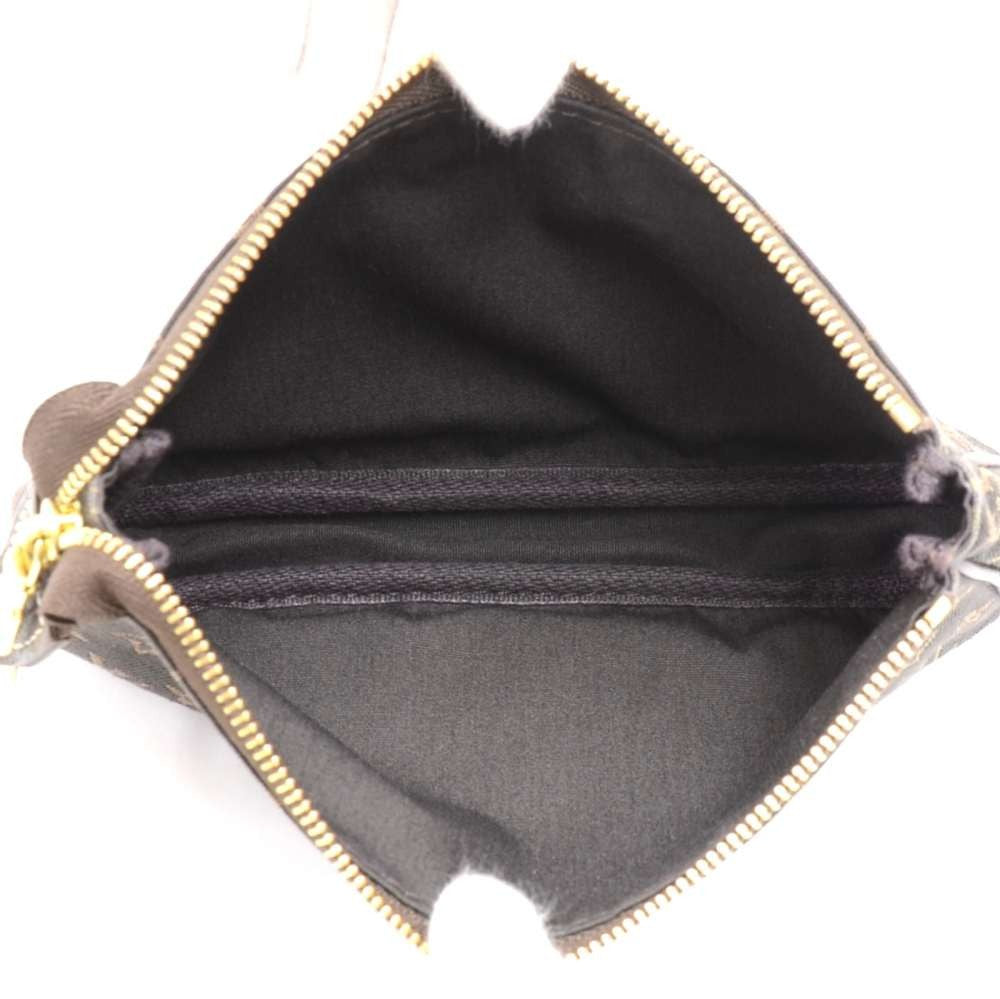 Louis Vuitto Bucket PM Mini Lin Monogram Ebène Canvas Shoulder Bag with Pouch