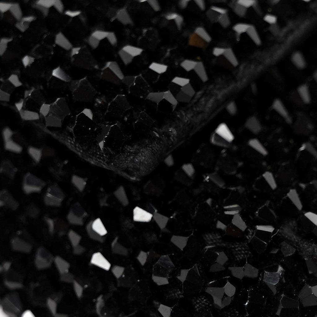 Crystal Vitello King Beaded Nano Baguette Charm Black