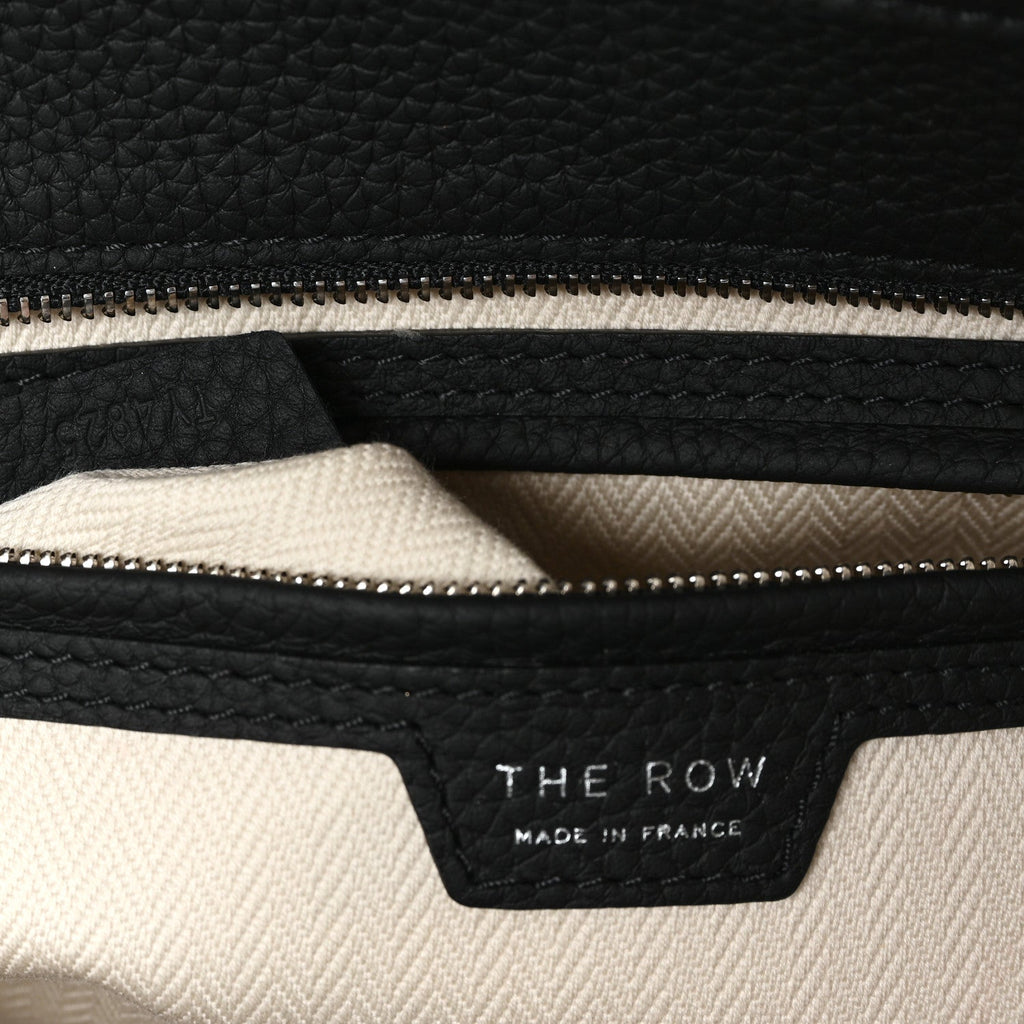 Grained Calfskin Marlo 12 Tote Bag Black Black
