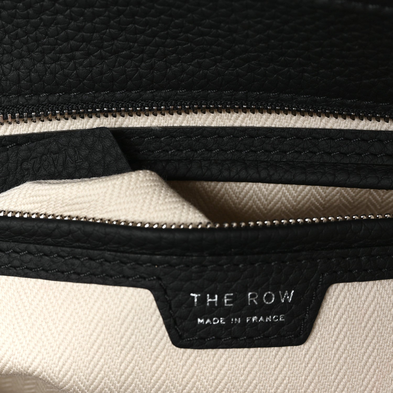 Grained Calfskin Marlo 12 Tote Bag Black Black