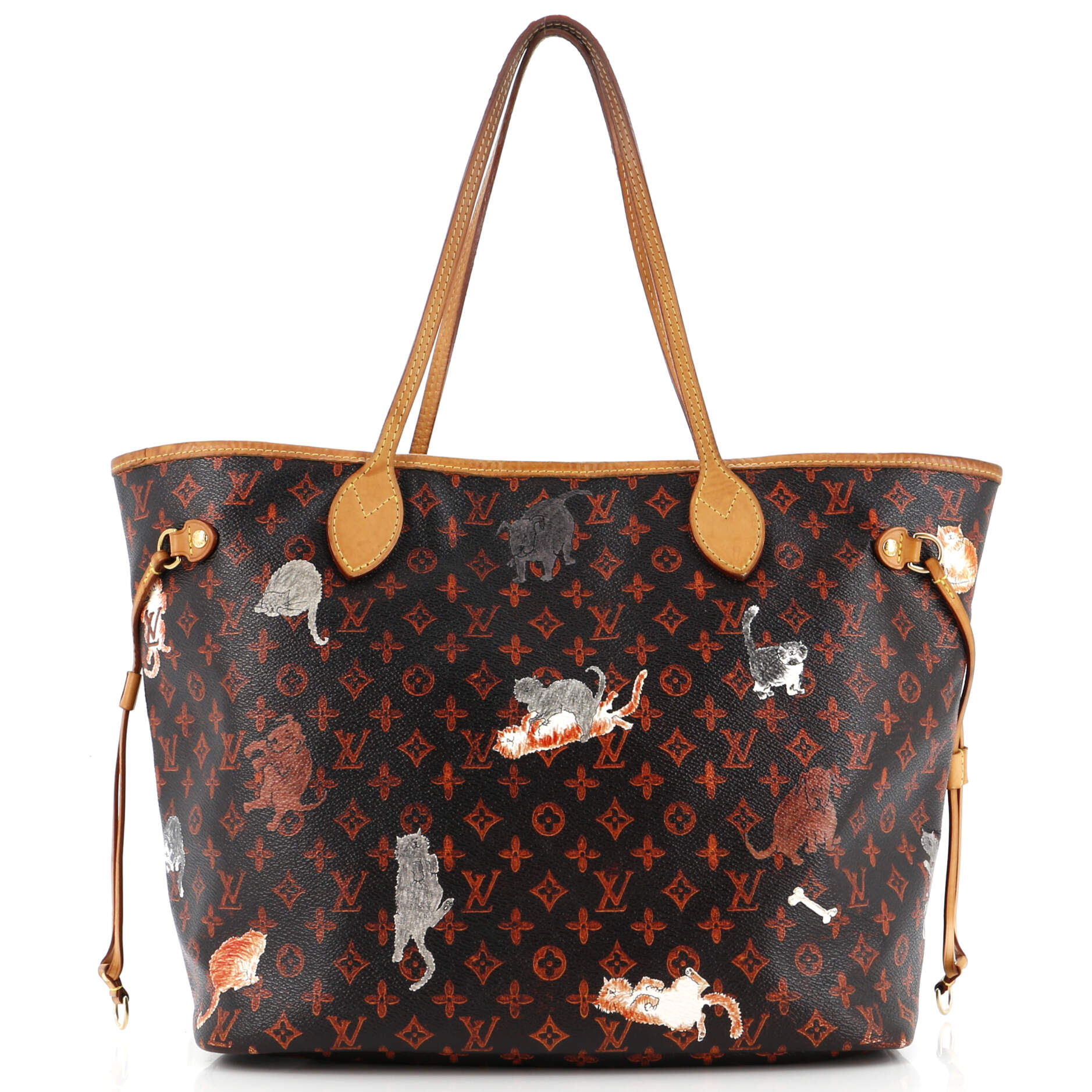Louis Vuitton Neverfull NM Tote Limited Edition Grace Coddington Catogram Canvas MM