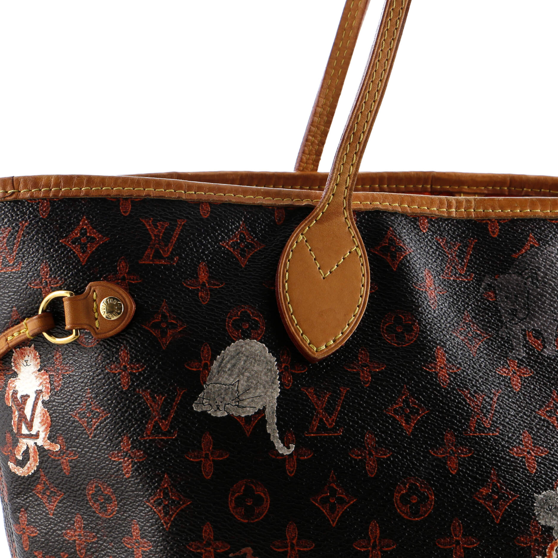Louis Vuitton Neverfull NM Tote Limited Edition Grace Coddington Catogram Canvas MM