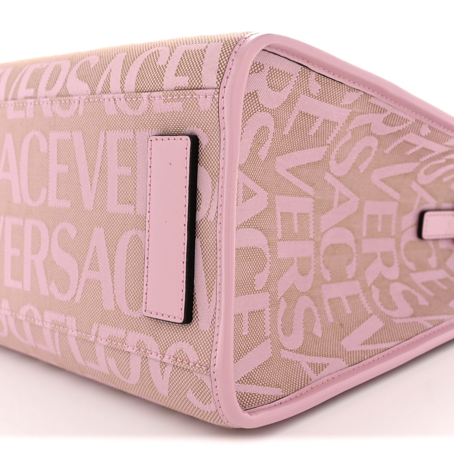 Canvas Calfskin Allover La Medusa Small Tote Pink