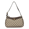 GG Supreme Monogram Textured Dollar Calfskin Small Ophidia Hobo Beige Ebony New Acero