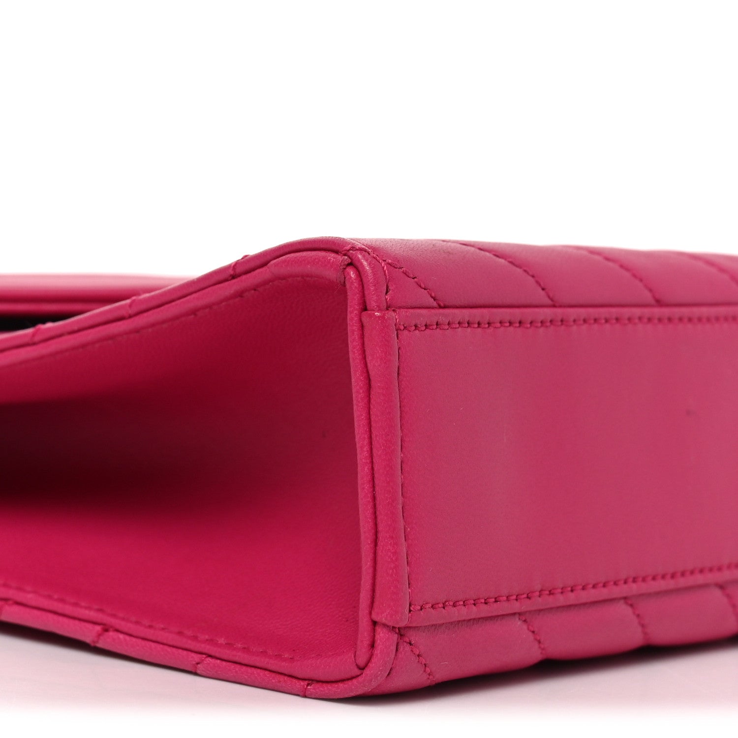 Lambskin Matelasse Medium Monogram Satchel Fuchsia