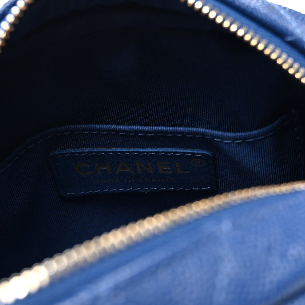 Caviar Quilted CC Day Camera Case Blue