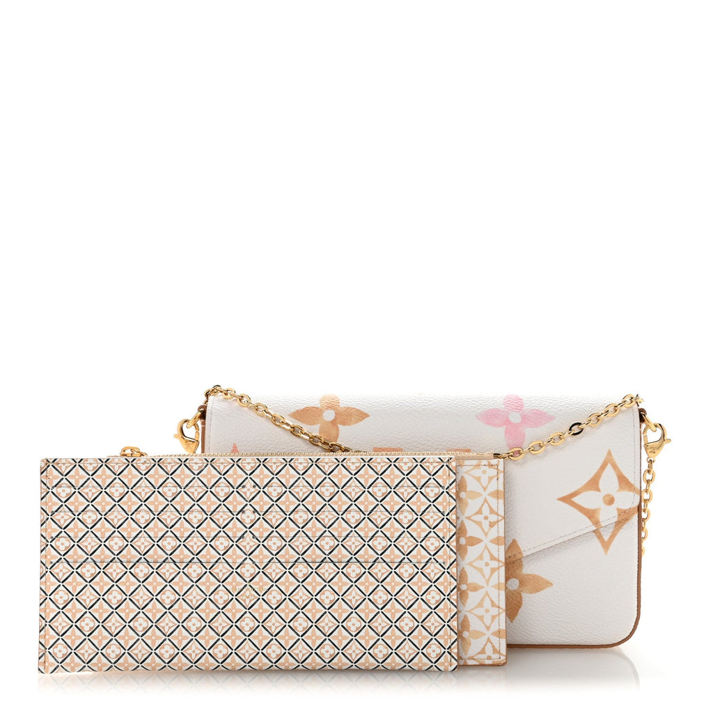 Monogram Giant By The Pool 2.0 Felicie Pochette Chain Wallet Beige