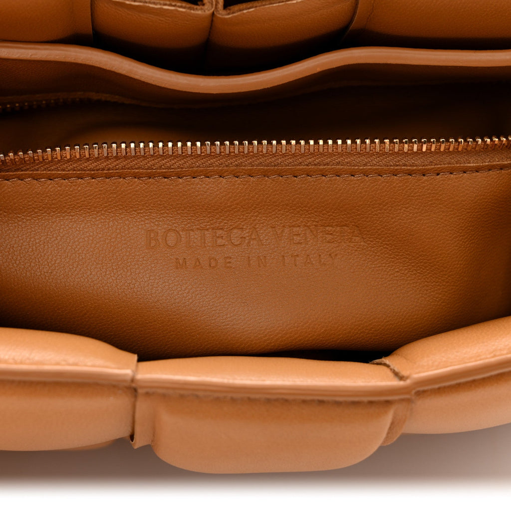 Nappa Maxi Intrecciato Padded Cassette Crossbody Bag Caramel