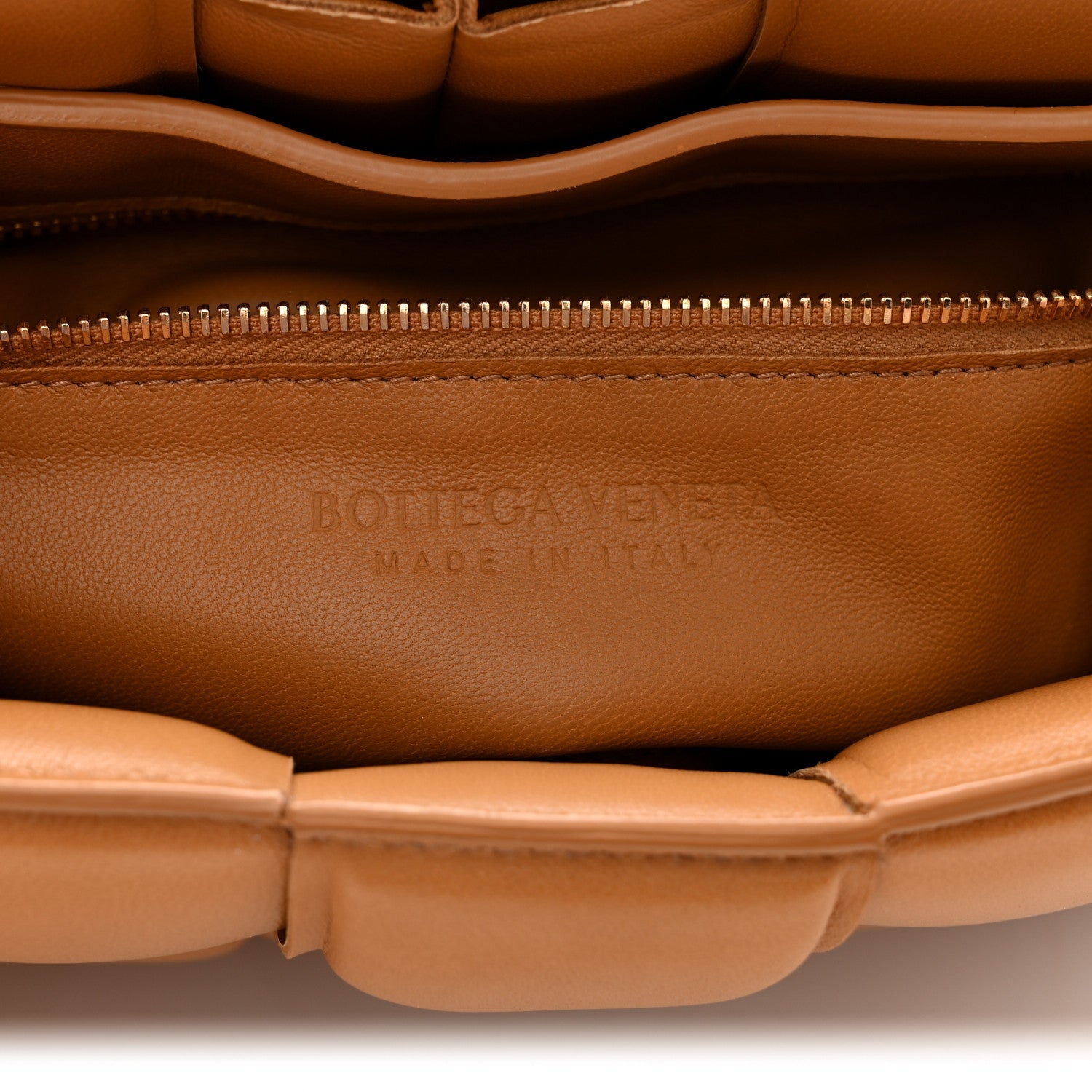 Nappa Maxi Intrecciato Padded Cassette Crossbody Bag Caramel