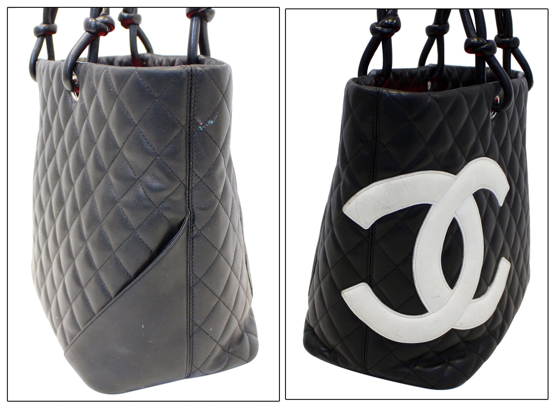CHANEL Black CalfSkin Leather Large Cambon Tote Bag