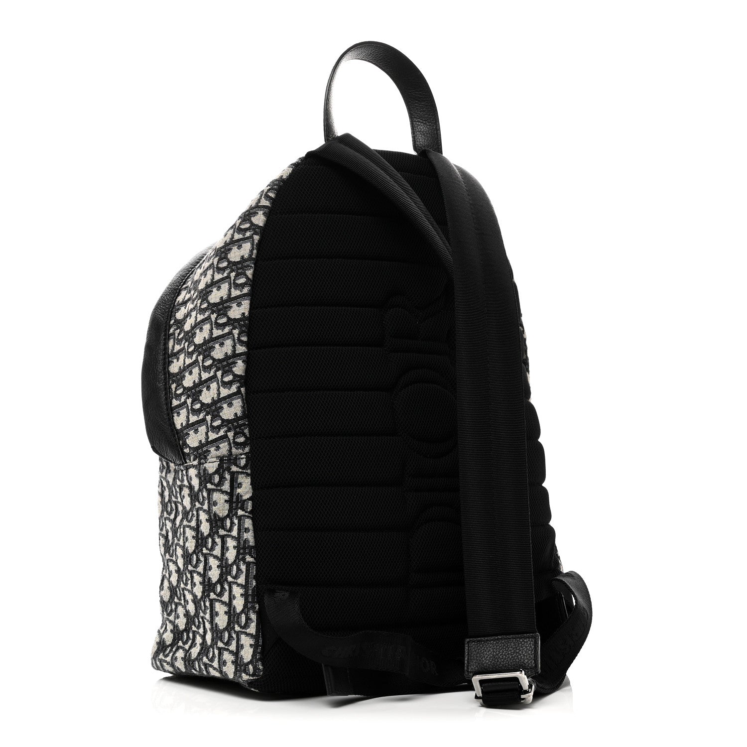 Oblique Calfskin Rider Backpack Beige Black