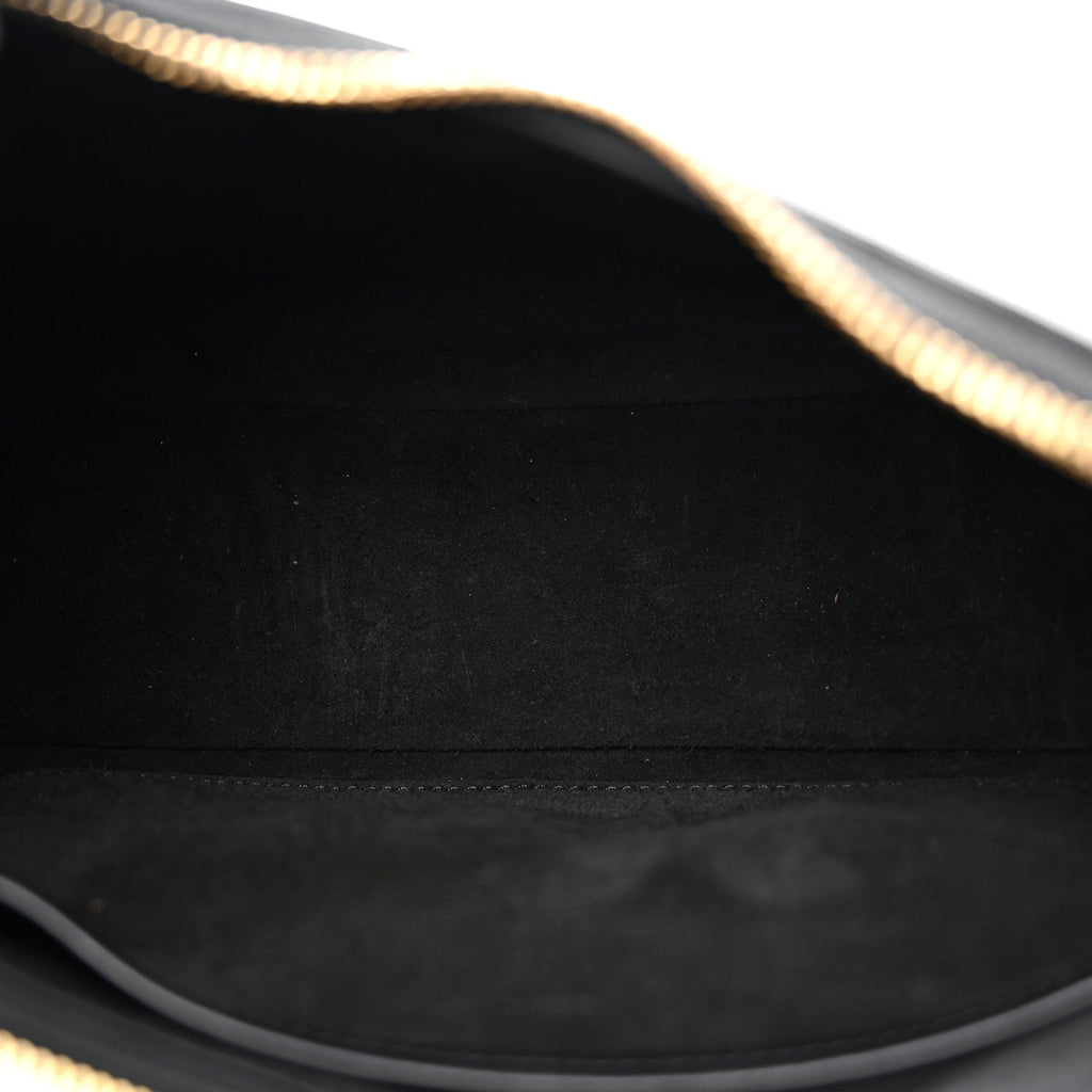 Smooth Calfskin Medium Strap Ava Triomphe Shoulder Bag Black