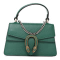 Dollar Calfskin Crystal Mini Dionysus Top Handle Bag Emerald
