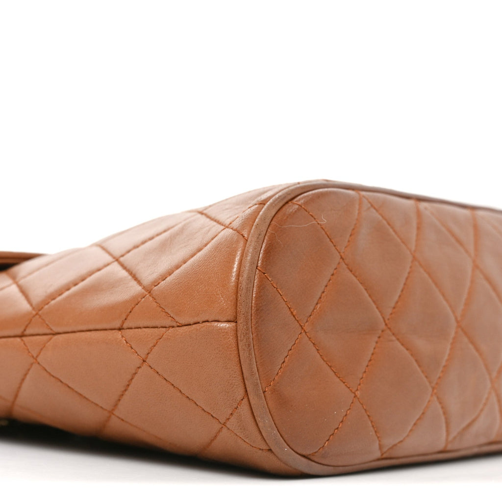 Lambskin Quilted CC Tassel Shoulder Bag Brown