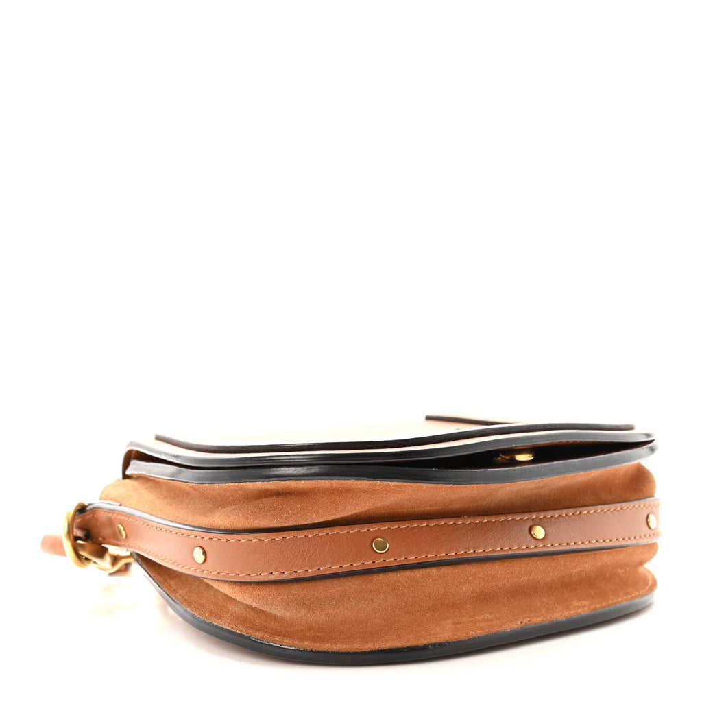 Calfskin Suede Small Nile Bracelet Bag Caramel