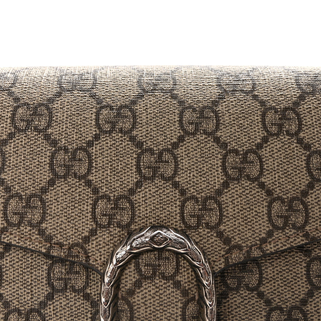 GG Supreme Monogram Mini Dionysus Chain Wallet Beige Taupe