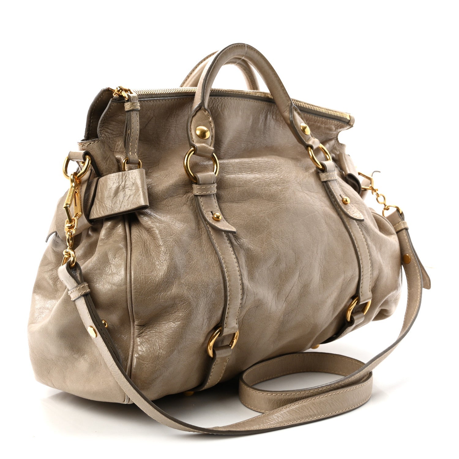 Vitello Lux Medium Bow Bag Grey