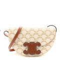 Calfskin Triomphe Canvas Besace White