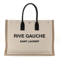 Linen Calfskin Rive Gauche Tote Optic White