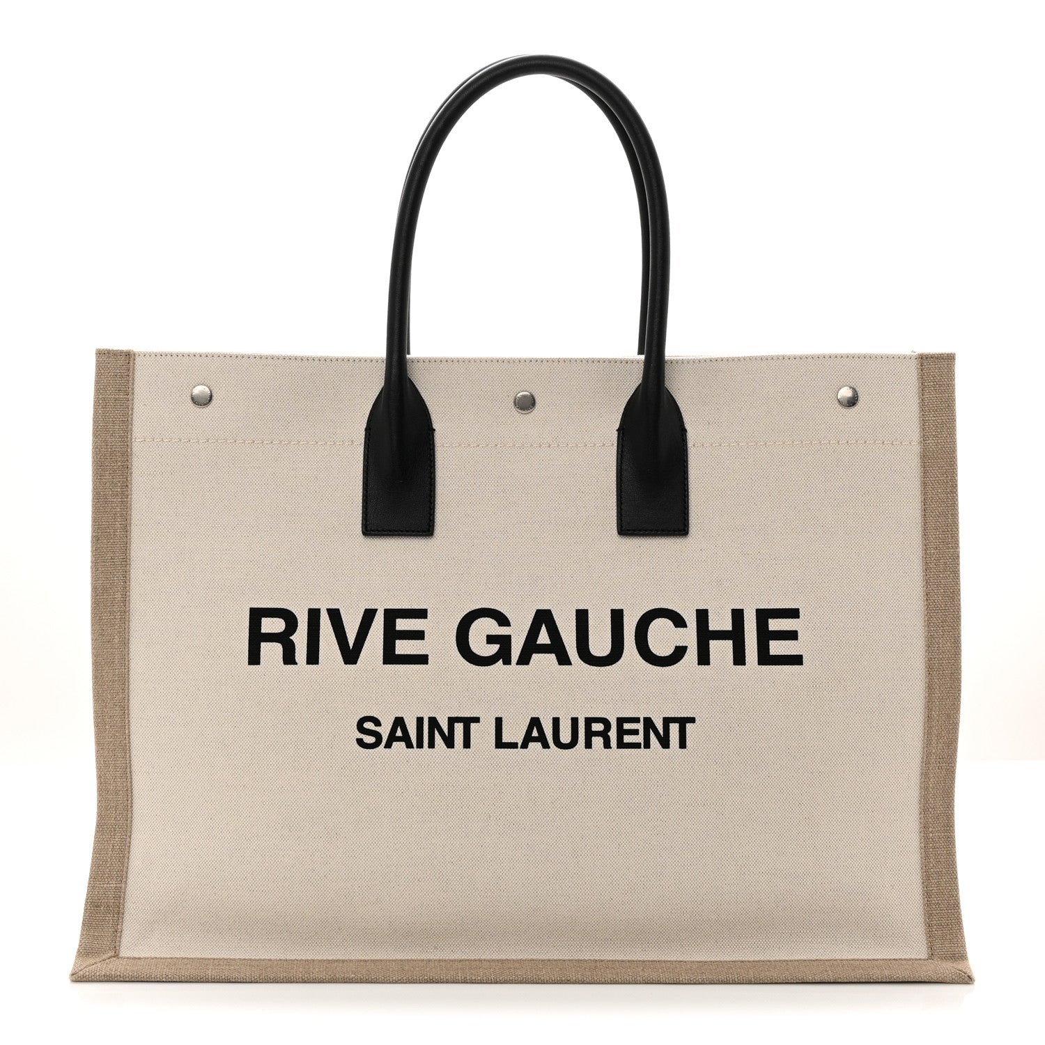 Linen Calfskin Rive Gauche Tote Optic White