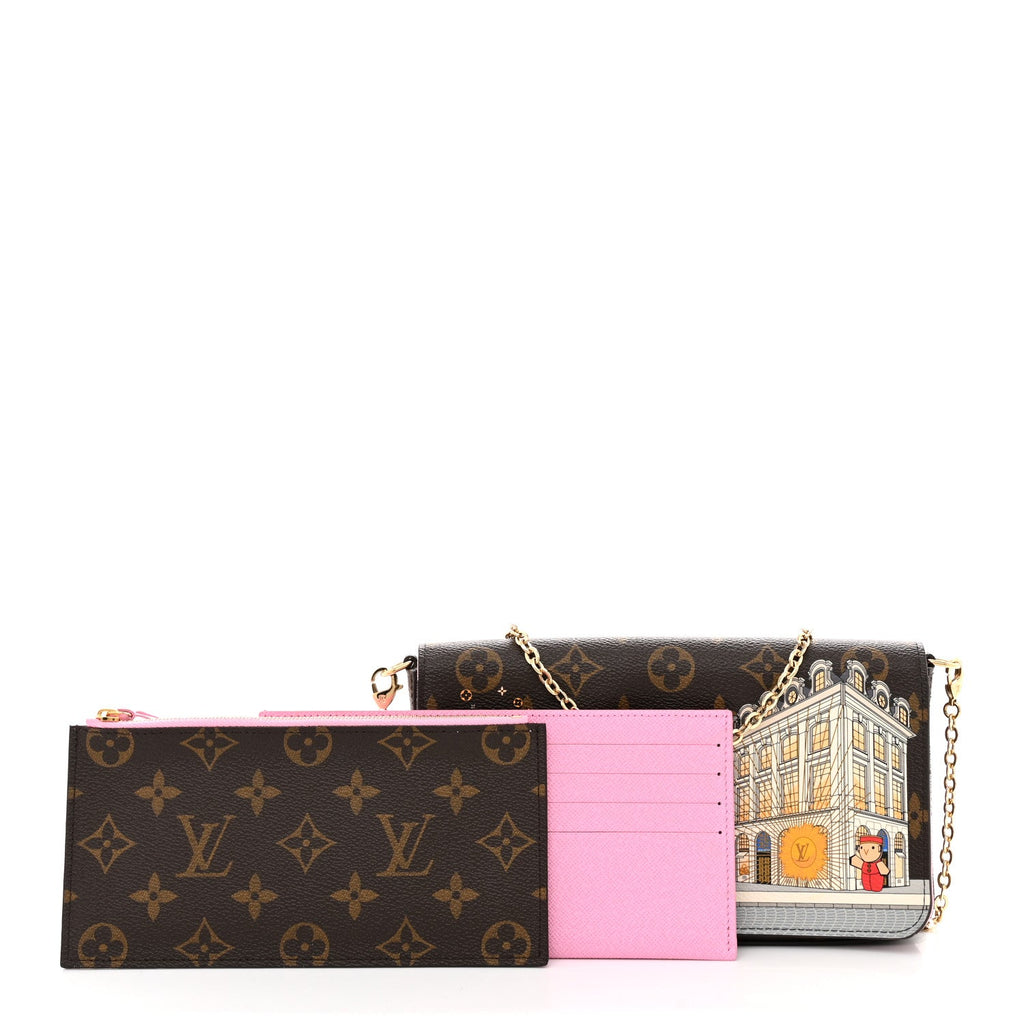 Monogram 2022 Christmas Animation Paris Pochette Felicie Chain Wallet Pink