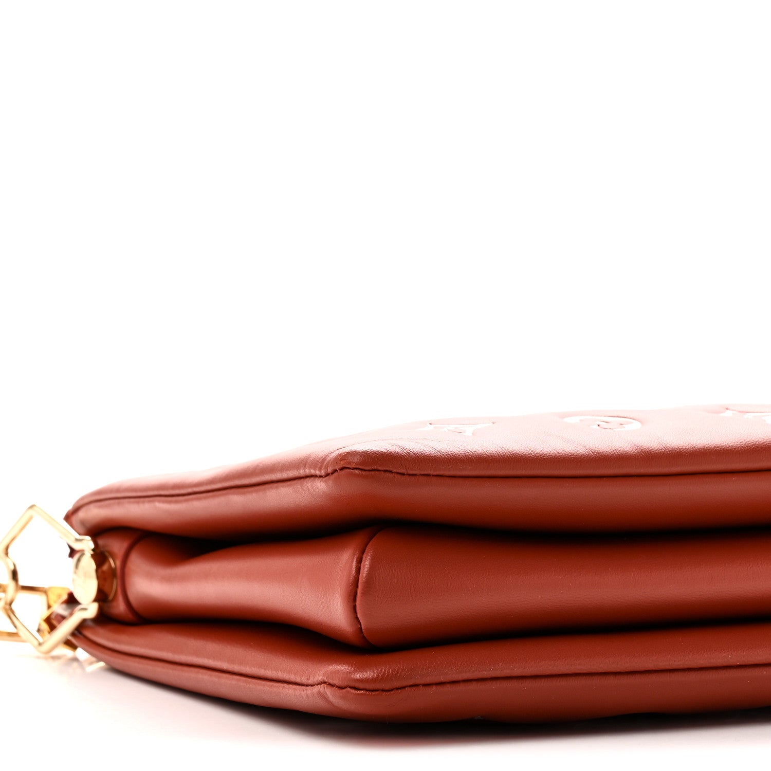 Lambskin Embossed Monogram Coussin PM Terracotta Brown