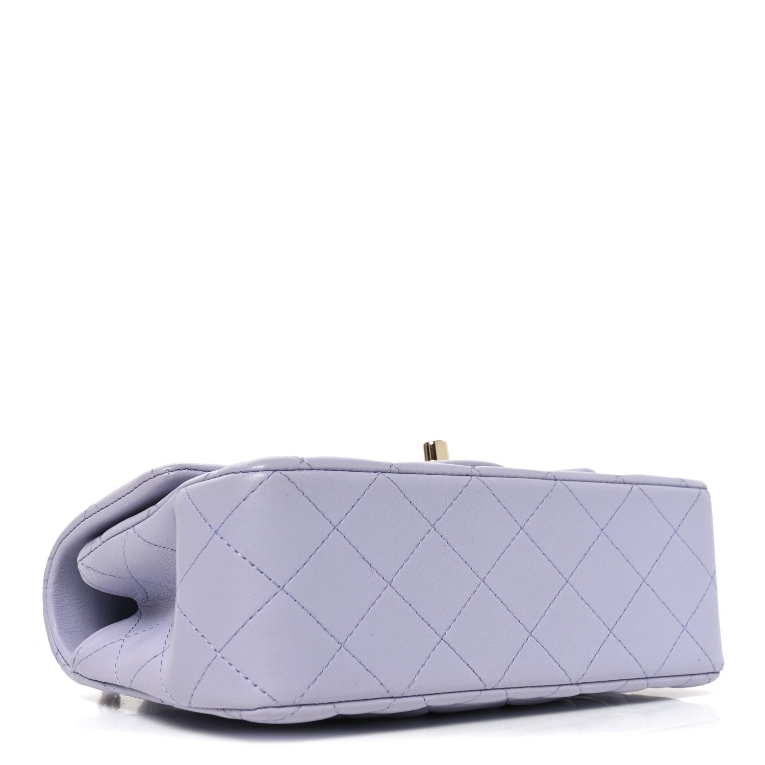 Lambskin Quilted Mini Top Handle Rectangular Flap Light Purple