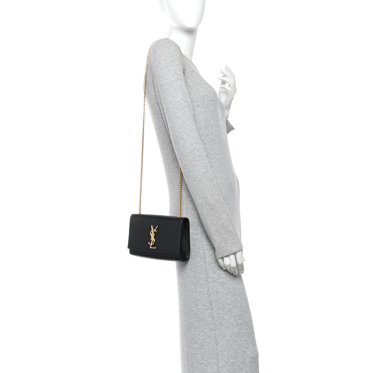 Grain De Poudre Small Monogram Kate Satchel Black