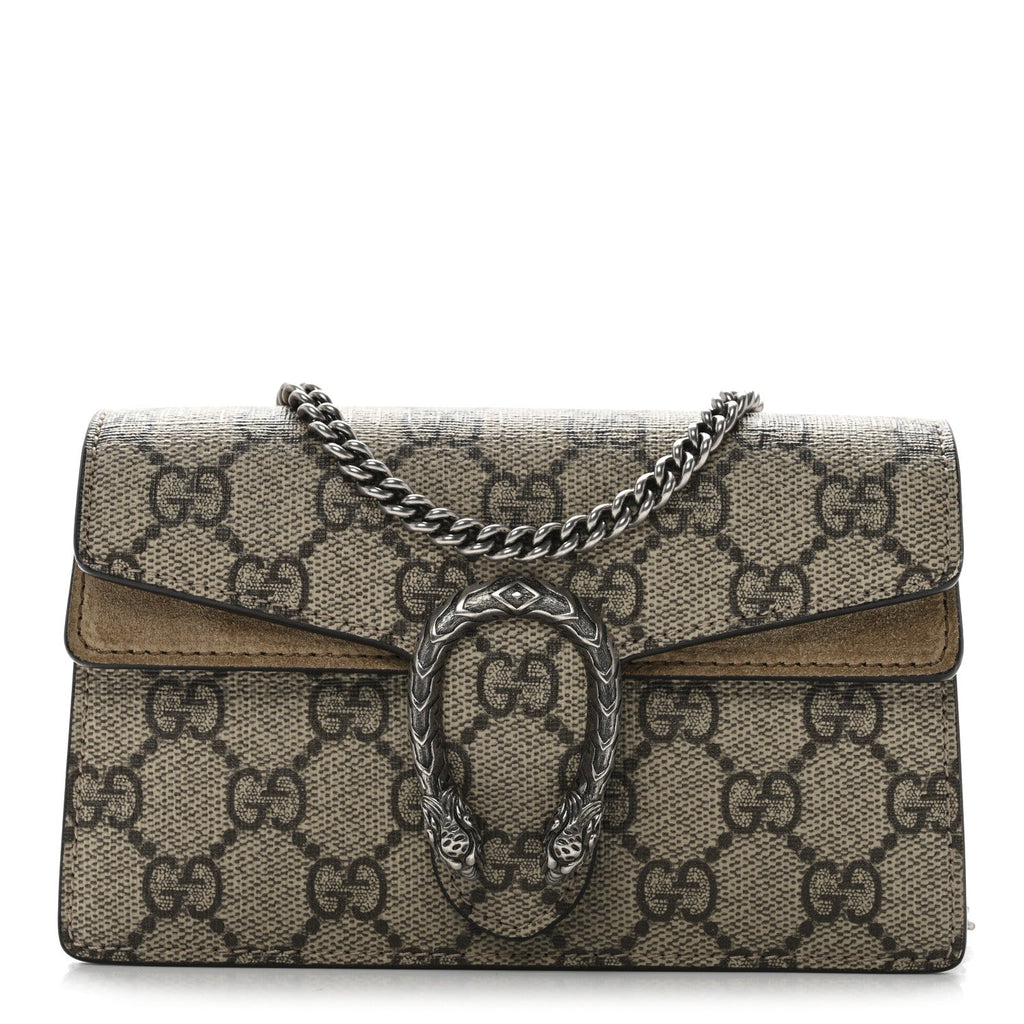 GG Supreme Monogram Super Mini Dionysus Shoulder Bag Taupe