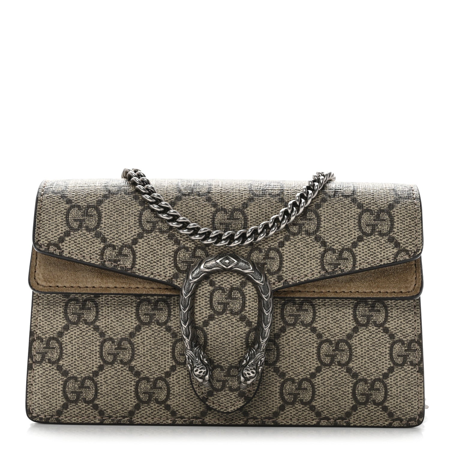 GG Supreme Monogram Super Mini Dionysus Shoulder Bag Taupe