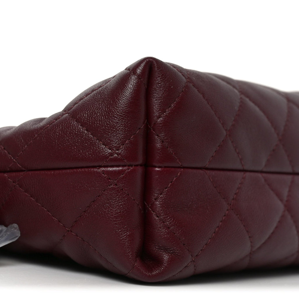 Pony Hair Printed Drawstring Clutch With Strap White Black Dark Burgundy