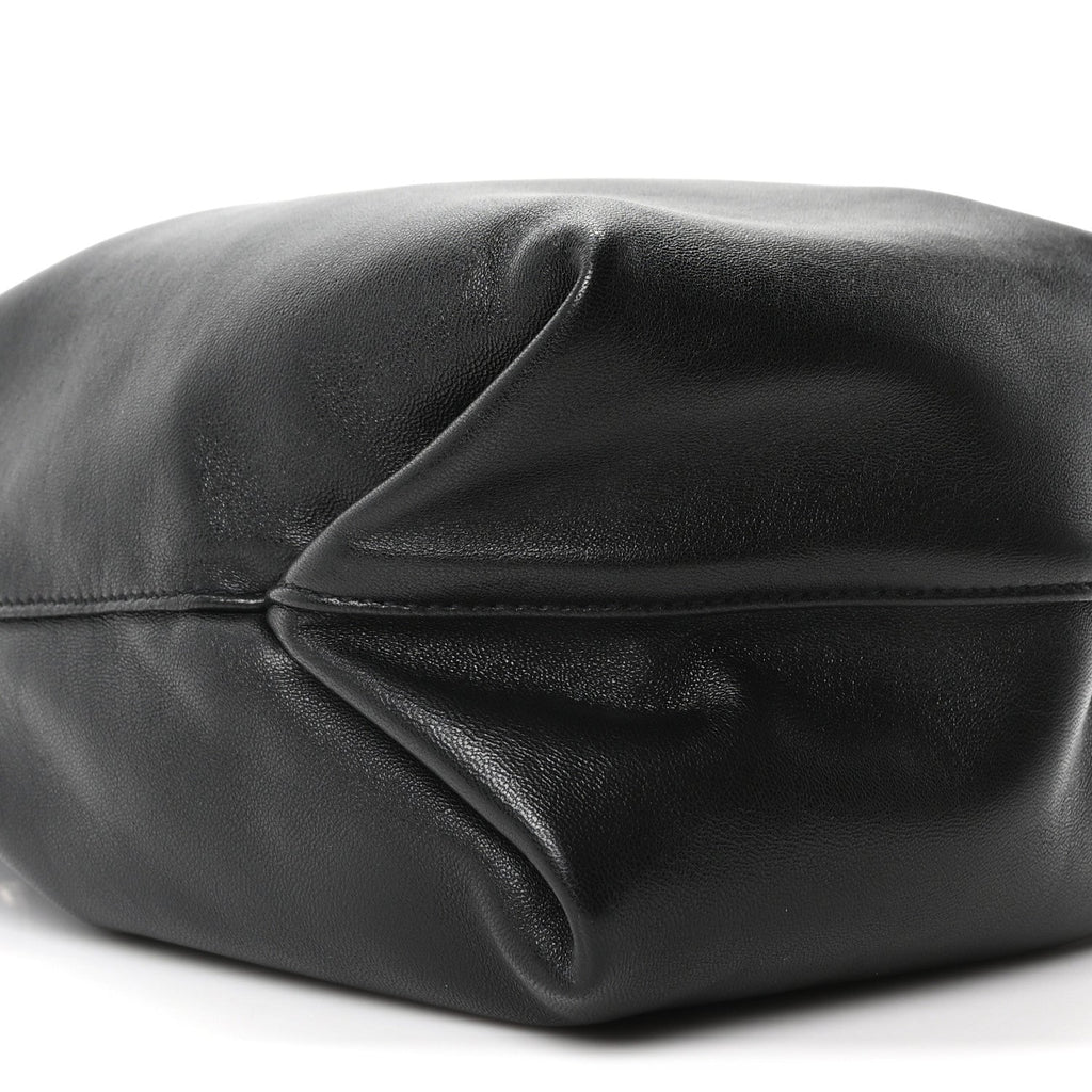 Lambskin Small Teddy Bucket Bag Black