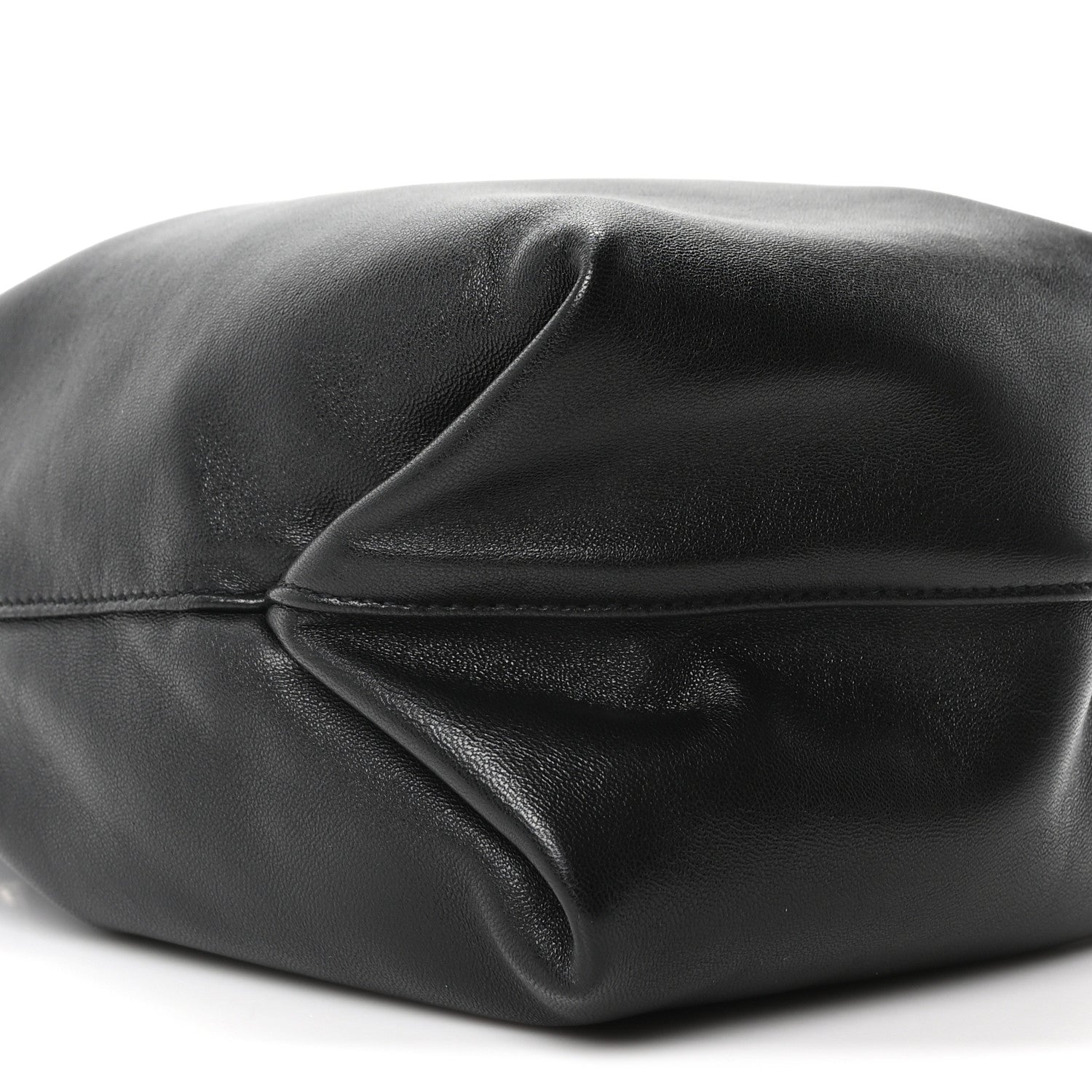 Lambskin Small Teddy Bucket Bag Black