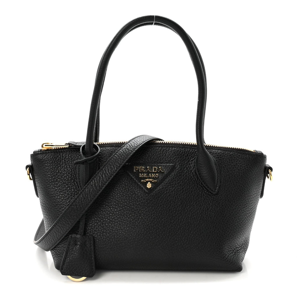 Vitello Daino Small Tote Black