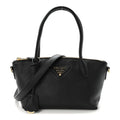 Vitello Daino Small Tote Black